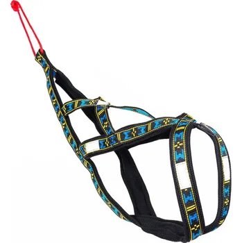 Postroj pro psa Manmat Postroj Sled M Vzor: B Modro-černá vzor M-M