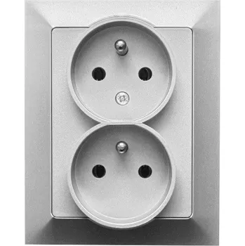 Stavebniny Timex Dvojzásuvka OPUS premium silver