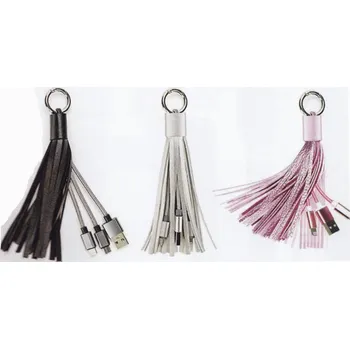 DITIPO Klíčenka třásně 3v1 USB kabel