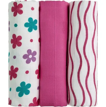 T-TOMI Tetra pleny 70 x 70 cm 3 ks, růžové květiny