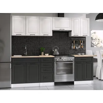 Kuchyňská linka Nábytek PEGAS s.r.o. Kuchyňská linka Ilona 240/180 bílá/grafit MAT