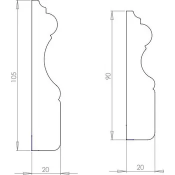 soklová lišta Havlíček truhlářství Obložková Lišta Trim, Buk, 20x105mm, délky 1000 - 4000mm Délka: 2,5m