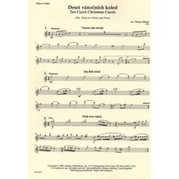 Deset vánočních koled - part příčná flétna /housle - Talacko Editions
