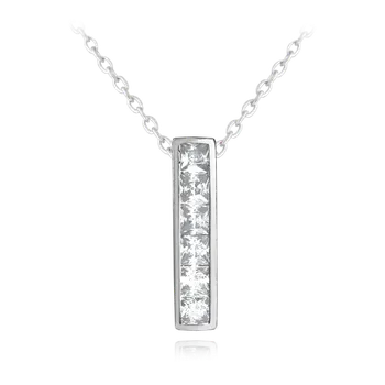 Náhrdelník Zlatnictví Helios Čtyřhranné zirkony - stříbrný náhrdelník