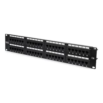 Patch panel DIGITUS Patch panel, CAT6 19",48xUTP RJ45,černý