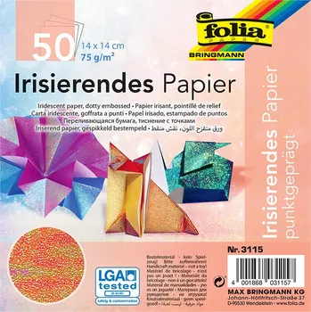 Umělecký papír Folia - Max Bringmann Texturovaný papír s duhovými odlesky PUNTÍKY - 50 listů
