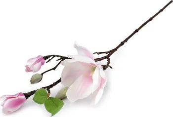 Umělá květina Stoklasa Větvička magnolie 50 cm růžová