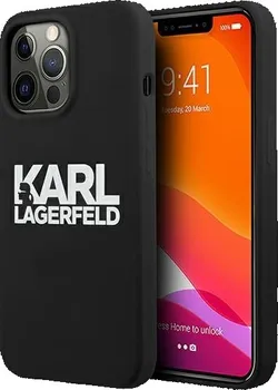 Pouzdro na mobilní telefon Karl Lagerfeld Silicone Stack Logo pro Apple iPhone 13 Pro Max černé