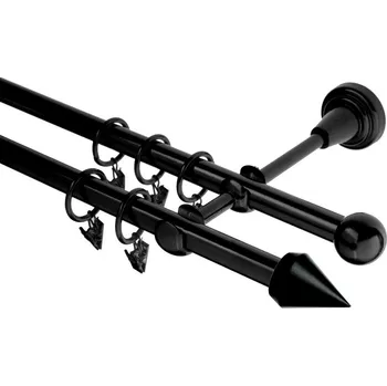 Garnýž Garnýž kovová 140 cm dvouřadá - dvojitá 16 Hrot černá