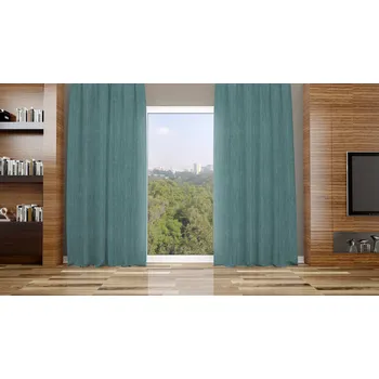 Orbytex Zatemňovací závěs hotový - žíhaný tmavý petrol 12 Rozměry: Š/V 145x150 (1ks), Vršek závěsu: KROUŽKY