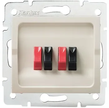 Elektrická zásuvka KANLUX LOGI Reproduktorová zásuvka dvojitá - krémová