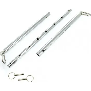 Rimba Bondage Play Spreader Bar 7762, nastavitelná kovová rozporka s karabinami