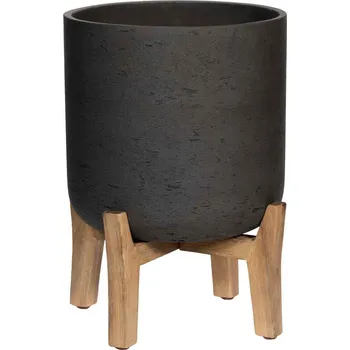 Květináč Květináč Charlie s nízkými nohami, barva staročerná, více velikostí - PotteryPots Velikost: XL - v. 30 cm, ⌀ 30 cm / v. 44.5 cm, ⌀ 36 cm