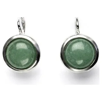 Náušnice Stříbrné náušnice, přírodní kámen Avanturin - NK 1452 (avanturin 10 mm)