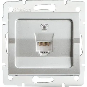 Elektrická zásuvka KANLUX LOGI Telefonní zásuvka RJ11 - stříbrná