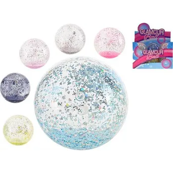 Dětský míč Hopík 10cm s třpytkami a srdíčky 6barev