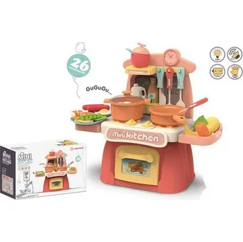 Dětská kuchyňka Kuchyň s příslušenstvím, 26ks, na baterie, se světlem a zvukem