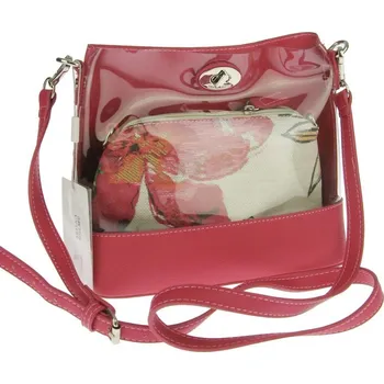 Kabelka Průhledná kabelka David Jones červená 23 cm (Extravagantní taška v průhledné obalu)