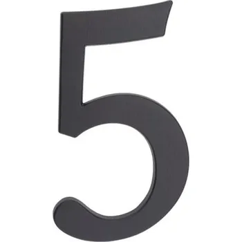 Domovní cedule PSG 64.155 - hliníková 3D číslice 5, číslo na dům, výška 190 mm, černá
