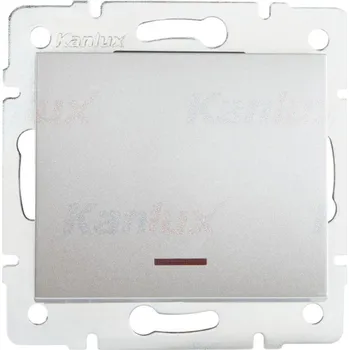 vypínač KANLUX LOGI Jednopólový vypínač s LED - stříbrná