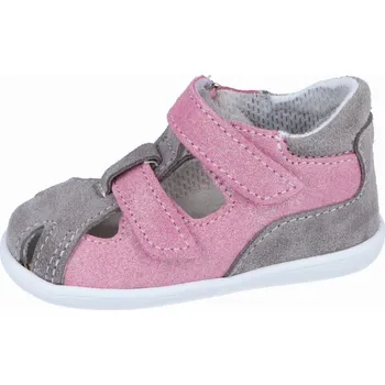 Chlapecké sandály Jonap kožené sandálky 041 S šedá růžová devon 26