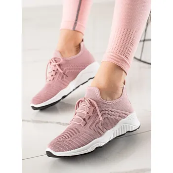 Dámské tenisky Luxusní růžové tenisky dámské bez podpatku 37