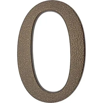 Domovní cedule PSG 64.140 - hliníková 3D číslice 0, číslo na dům, výška 190 mm, hnědá