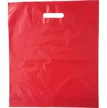 LDPE taška s průhmatem, délka 45 cm, šířka 38 cm, záložka 5 cm, červená