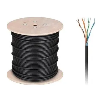 Síťový kabel UTP Kabel CAT5E Cabletech 0,512 mm --METRÁŽ-- černý, venkovní