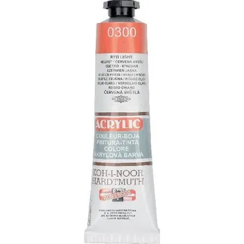 Výtvárné potřeby KOH-I-NOOR Akrylová barva Acrylic 40 ml č.0300 - červená světlá