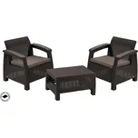 DEOKORK Zahradní ratanová sestava CORFU WEEKEND hnědá