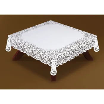 ubrus Žakárový ubrus čtvercový KENAN více rozměrů bílá MyBestHome Rozměr: 100x100 cm