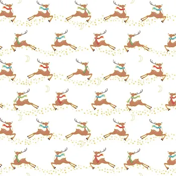 MAKOWER UK Látka vánoční v metráži se zlatým efektem 2482Q