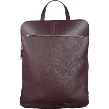 Vera Pelle Kabelko batoh z pravé kůže tmavě vínový