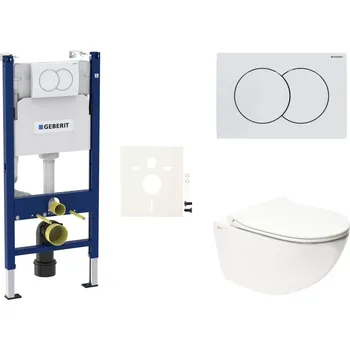 Klozet Cenově zvýhodněný závěsný WC set Geberit do lehkých stěn / předstěnová montáž+ WC SAT Infinitio SIKOGESINFD01