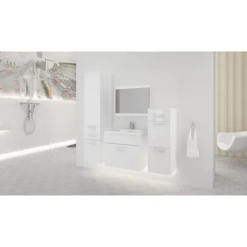 Koupelnový nábytek FALCO Koupelnová sestava Lora A bílá/bílý lesk