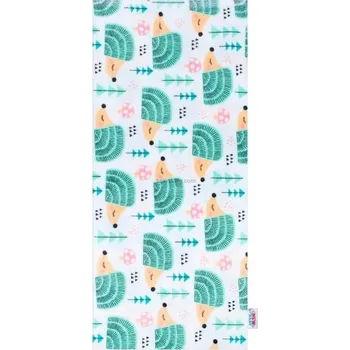 látková plena Flanelová plena s potiskem New Baby bílá ježek tyrkysový