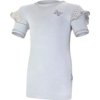 LITTLE ANGEL Tričko tenké KR kanýr Outlast® - stříbrošedá/šedá-puntík lesk Vel. 110