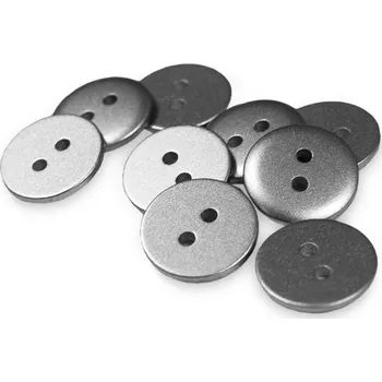 Knoflík Knoflík dvoudírkový 15 mm Varianta: Stříbrný hladký lesklý