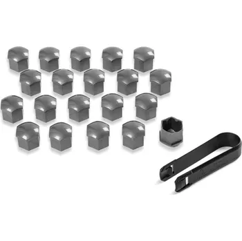 Matice na kolo ŠKODA Krytky šroubů pro vozy bez bezpečnostních šroubů - Šedá metalíza