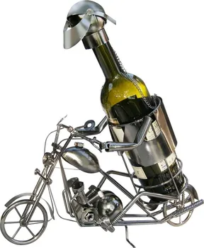 Stojan na víno Reas Pack Kovový stojan na víno motorkář