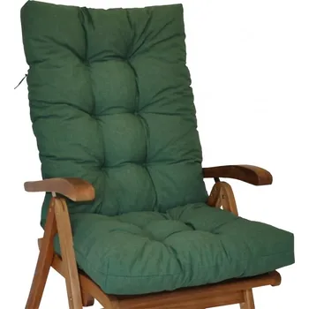 Zahrada Axin Trading s.r.o. Polstr na teakové zahradní křeslo vysoké - látka tmavě zelený melír