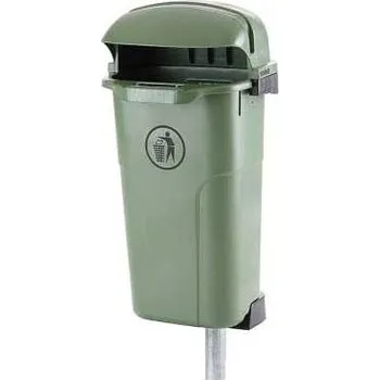 Venkovní odpadkový koš Plastový venkovní koš na odpadky, objem 50 l, zelený