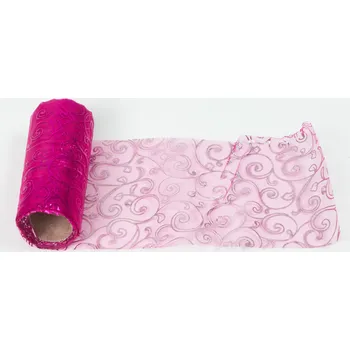 Paper Design Organza 12cm/9,1m s potiskem amarant