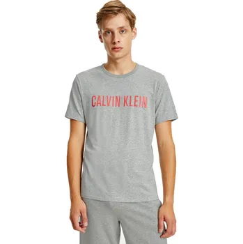 Pánské tričko CALVIN KLEIN PÁNSKÉ TRIČKO T-SHIRT S/S CREW NECK GRAY 000NM1959E W6K Velikost: S
