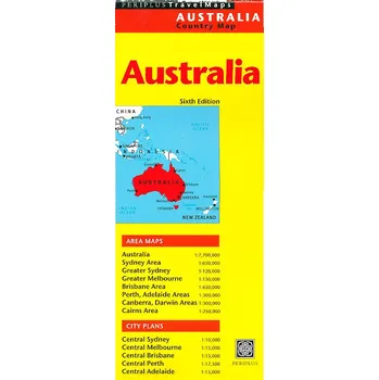 Periplus vydavatelství mapa Australia 1:7,7 mil.+ Sydney,Melbourne,Brisbane,Perth, Ade