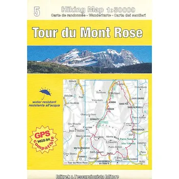 Escursionista distributor mapa Tour du Mont Rose 1:50 t.
