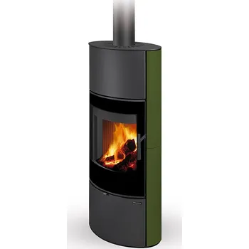 Krbová kamna ROMOTOP SONE G 05 A keramika zelená šumavská 19301 - keramická krbová kamna s designovým sklem a možností akumulace