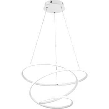 Trio Leuchten R37051131 BOLOGNA - Vypínačem stmívatelné LED závěsné svítidlo LED 36W, 4000K, Ø 50cm (Moderní závěsný stmívatelný lustr v bílé barvě)
