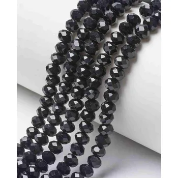 Dětské navlékací korálky Pro Háčkování Broušený korálek slavík 4 x 3 černý